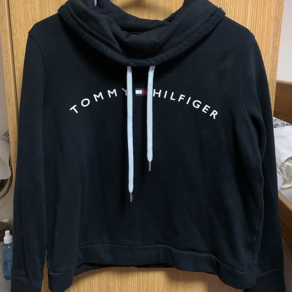 Cotton cowl neck hoodie